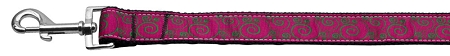 Pink and Lime Swirly Nylon Dog Leash 5/8 inch wide 6ft Long